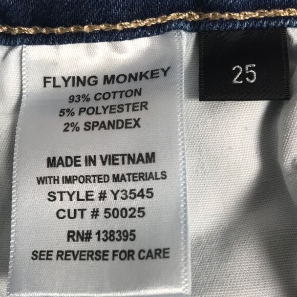 FLYING MONKEY Pricilla High Rise Distressed Skinny Jeans Size 25 Ripped Denim - Picture 7 of 11